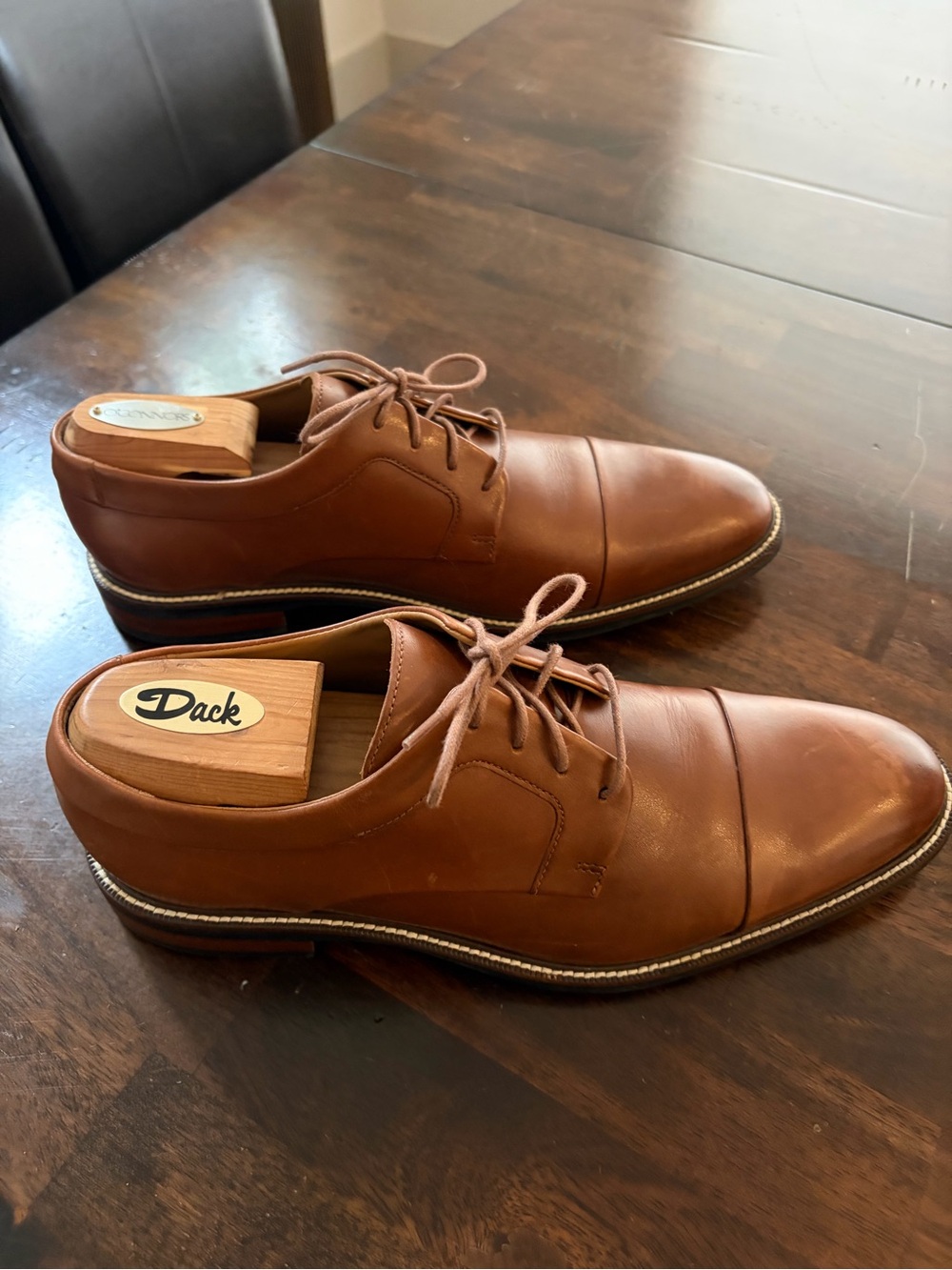 Cole Haan Grand.Os Men’s Leather Cap Toe Oxford Dress Shoes Brown Size 9.5